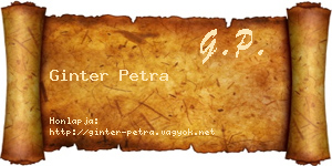 Ginter Petra névjegykártya